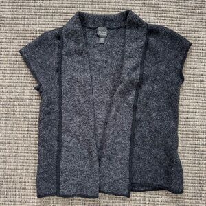 Eileen Fisher Gray Cardigan Sweater Vest Alpaca, Merino, Nylon Blend